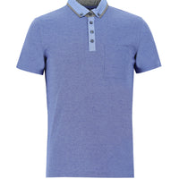 Navy Blue Polo Collar Slim Fit Narrow Cut T-Shirt