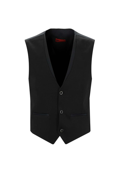 Black 7 Drop Slim Fit Narrow Cut Shawl Collar Vest Tuxedo & Groom Suit