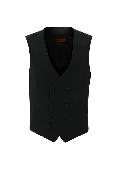Black 7 Drop Slim Fit Narrow Cut Shawl Collar Vest Tuxedo & Groom Suit