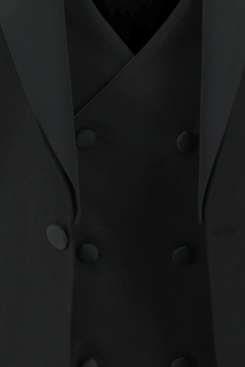 Black 7 Drop Slim Fit Narrow Cut Shawl Collar Vest Tuxedo & Groom Suit