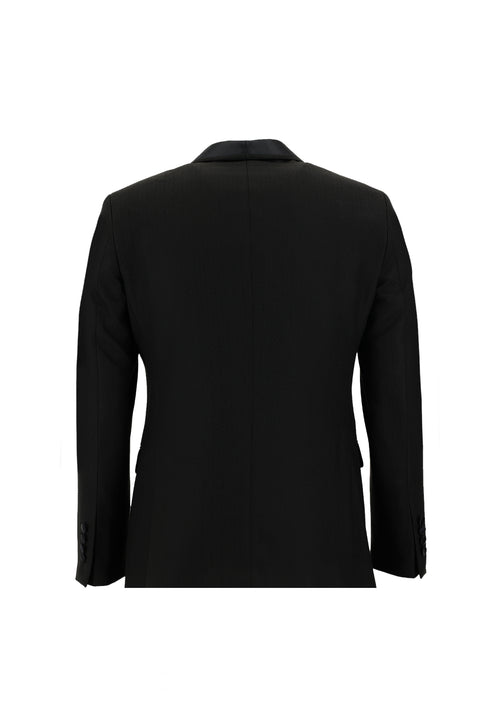 Siyah 7 Drop Slim Fit Dar Kesim Şal Yaka Smokin & Damatlık