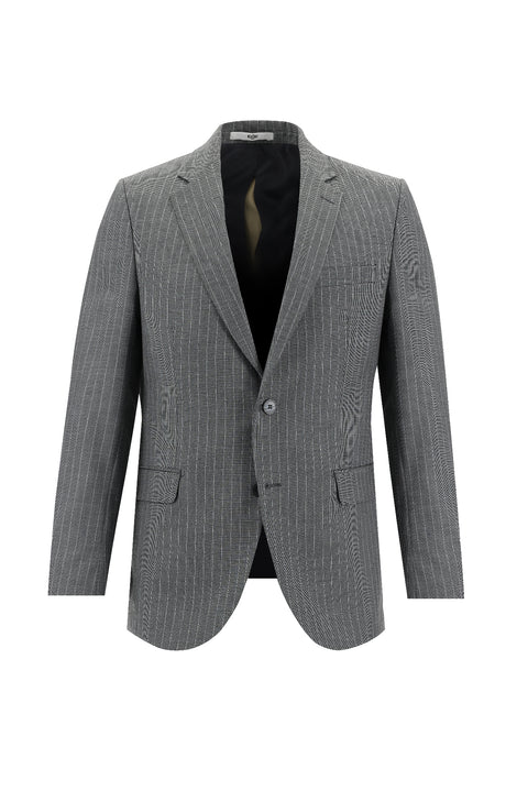 Light Anthracite 7 Drop Slim Fit Striped Suit