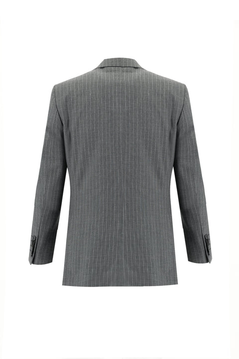 Light Anthracite 7 Drop Slim Fit Striped Suit