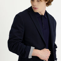 Dark Navy 7 Drop Super Slim Fit Extra Narrow Cut Eyelet Sport Jacket
