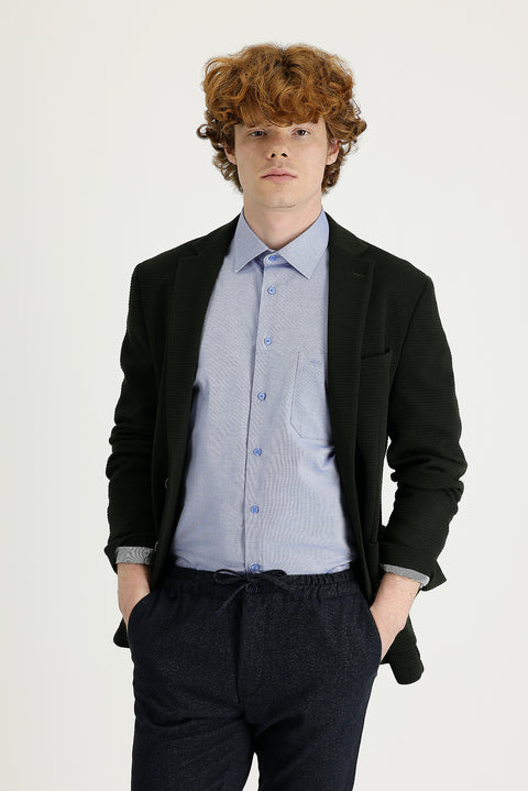 Medium Khaki 7 Drop Super Slim Fit Extra Narrow Cut Eyelet Sport Jacket