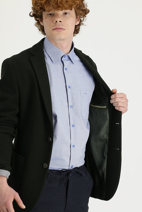 Medium Khaki 7 Drop Super Slim Fit Extra Narrow Cut Eyelet Sport Jacket