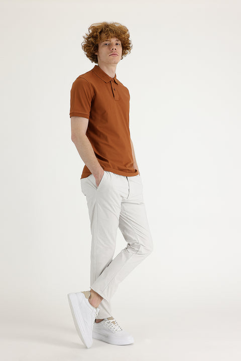 Stone Slim Fit Stretchy Canvas / Chino Trousers