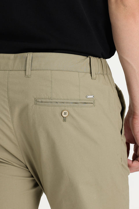 Medium Mink Slim Fit Stretch Canvas / Chino Trousers