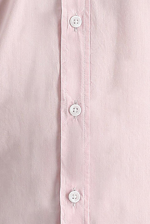 Dusty Pink Long Sleeve Slim Fit Narrow Cut Cotton Shirt