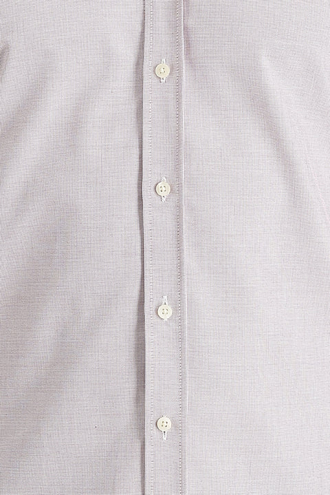 Light Red Long Sleeve Slim Fit Narrow Cut Classic Patterned Cotton Easy Iron Shirt