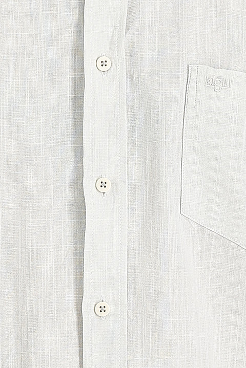 Stone Short Sleeve Regular Fit Cotton Shirt