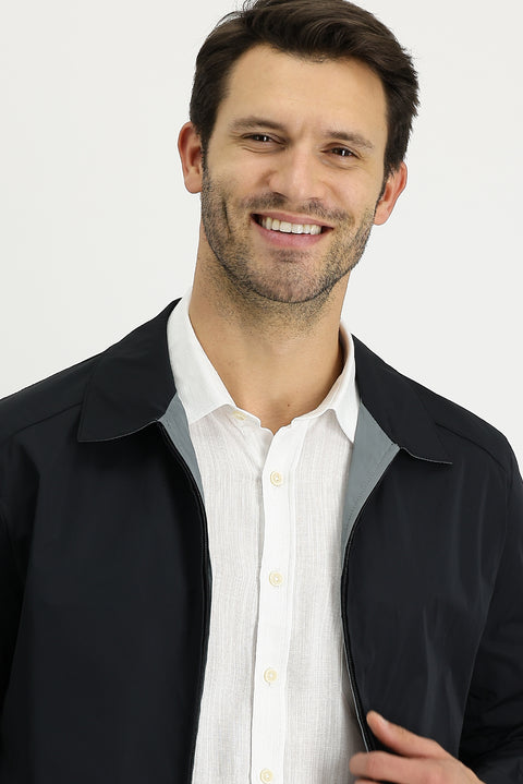 Black Slim Fit Narrow Cut Seasonal Reversible Jacket