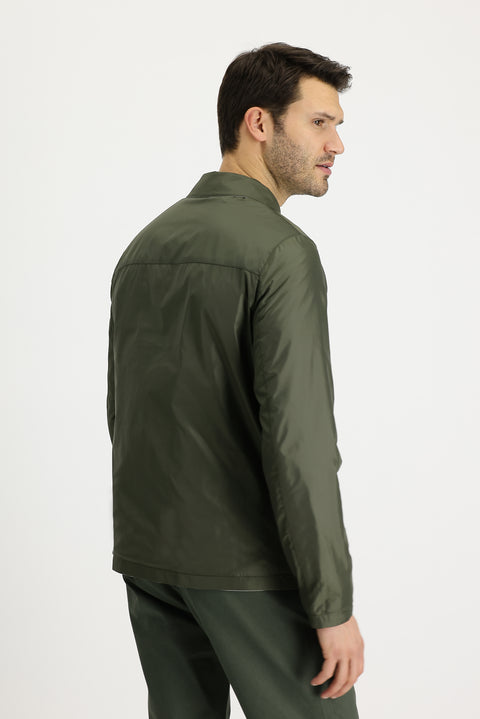 Medium Khaki Slim Fit Narrow Cut Seasonal Reversible Jacket
