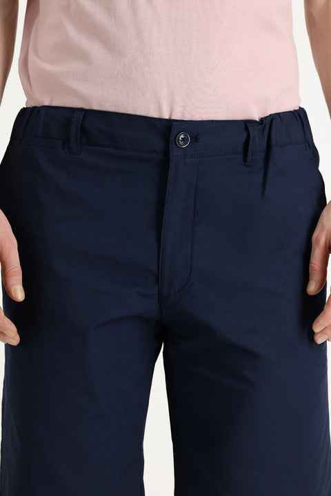 Mid-Navy Slim Fit Bermuda Shorts