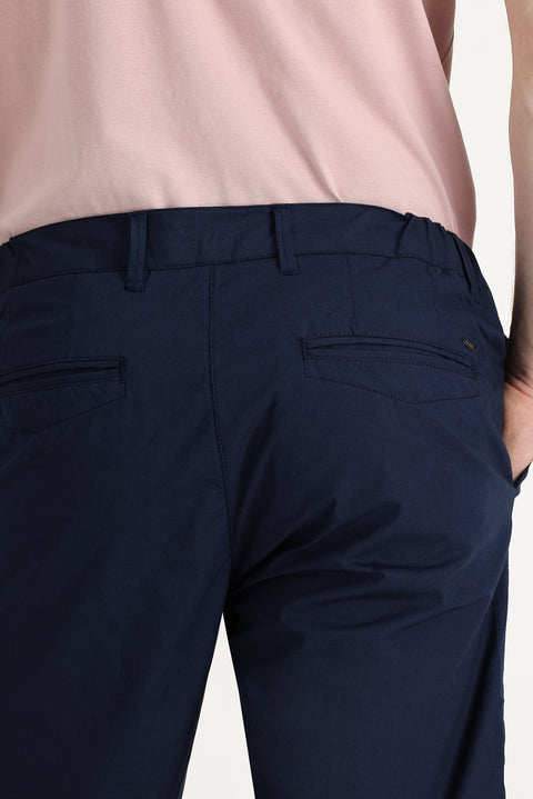 Mid-Navy Slim Fit Bermuda Shorts