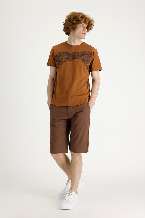 Tarçın Slim Fit Dar Kesim Pamuklu Bermuda Şort