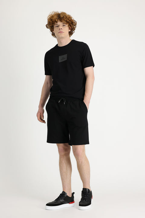 Black Cotton Sweat Shorts