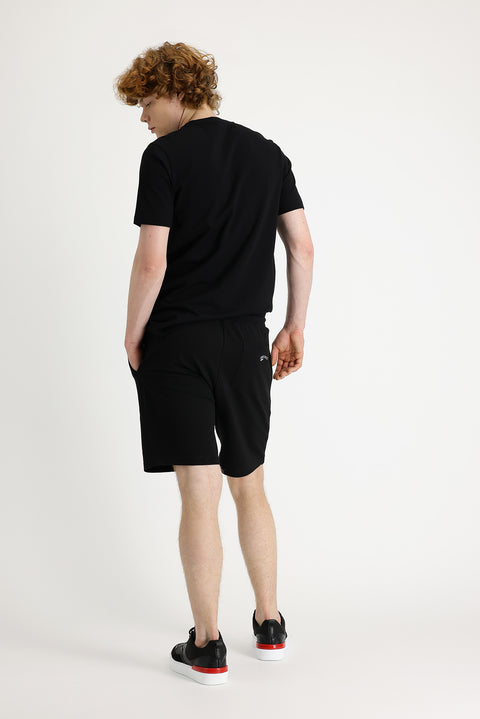 Black Cotton Sweat Shorts