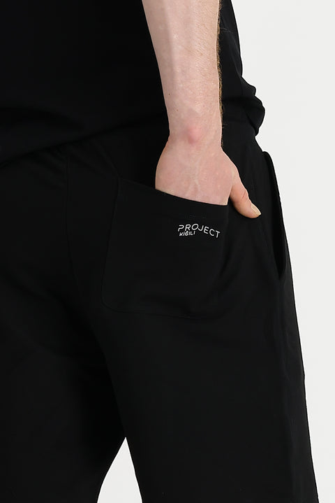 Black Cotton Sweat Shorts
