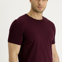 Dark Burgundy Crew Neck Regular Fit Supreme Cotton T-Shirt