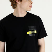 Black Crew Neck Regular Fit Printed T-shirt