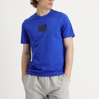 Navy Blue Crew Neck Slim Fit Printed T-Shirt