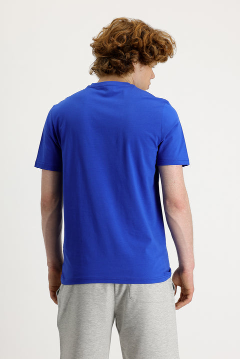 Navy Blue Crew Neck Slim Fit Printed T-Shirt