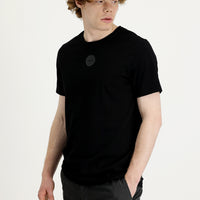Black Crew Neck Slim Fit Printed T-Shirt