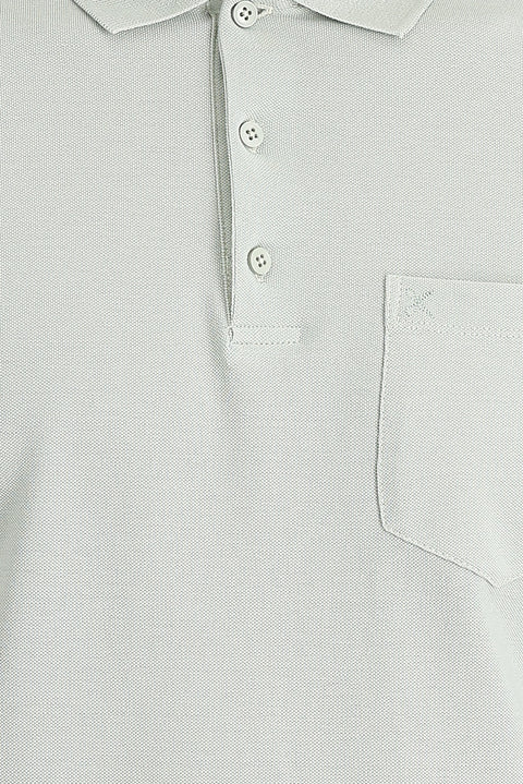 Stone Embroidered Polo Collar Regular Fit Cotton T-Shirt