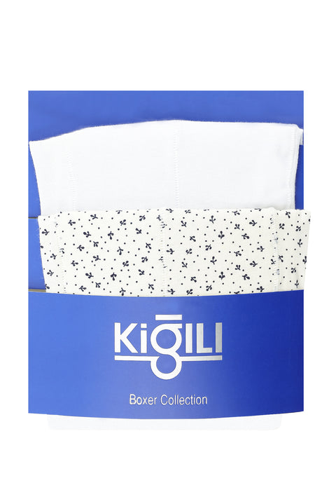 White Patterned Boxer Briefs - 2 Pack