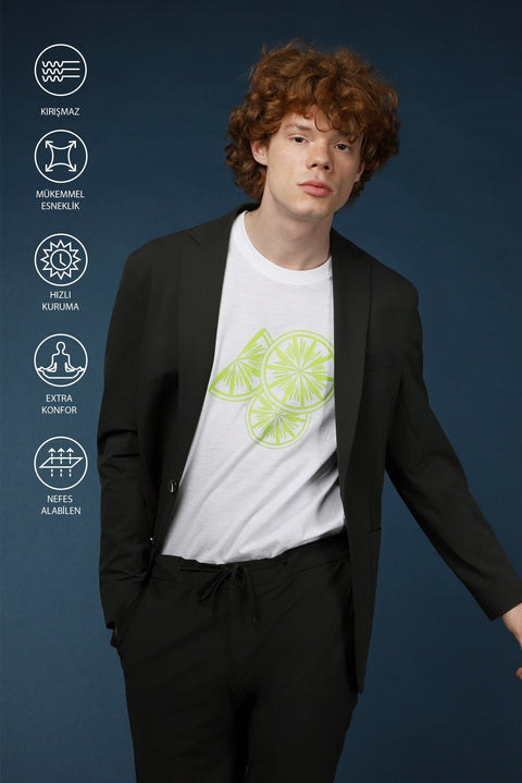 Military Khaki Techno-Line 7 Drop Slim Fit Knitted Sport Jacket