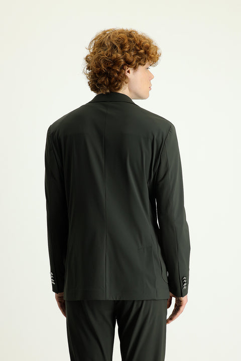 Military Khaki Techno-Line 7 Drop Slim Fit Knitted Sport Jacket