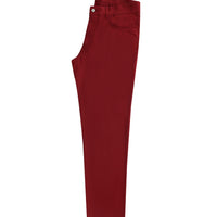 Burgundy Slim Fit Stretch Canvas / Chino Trousers