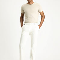 White Slim Fit Stretch Canvas / Chino Trousers