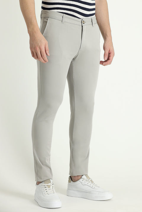 Sand Slim Fit Stretch Sateen Canvas / Chino Trousers