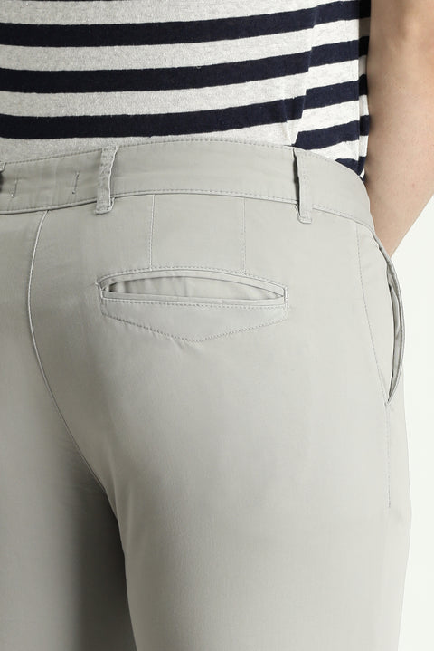 Sand Slim Fit Stretch Sateen Canvas / Chino Trousers