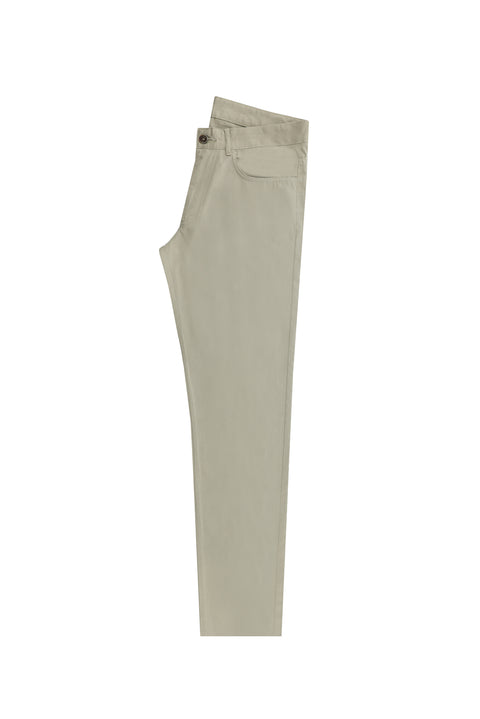 Light Mink Slim Fit Stretch Canvas / Chino Trousers