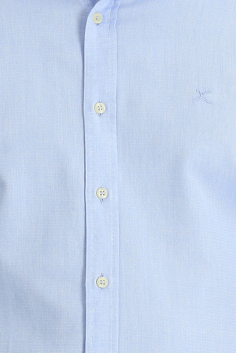Light Blue Long Sleeve Slim Fit Narrow Cut Sport Shirt