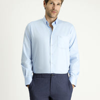 Aqua Blue Long Sleeve Regular Fit Cotton Shirt