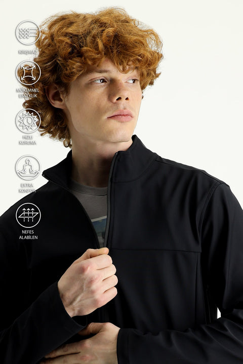 Black Seasonal Techno-Line Sport Jacket