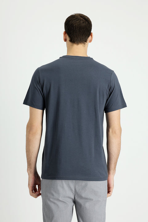 Dark Anthracite Crew Neck Regular Fit Supreme Cotton T-Shirt