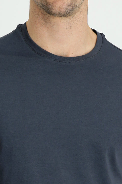 Dark Anthracite Crew Neck Regular Fit Supreme Cotton T-Shirt