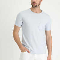Light Blue Crew Neck Slim Fit T-Shirt