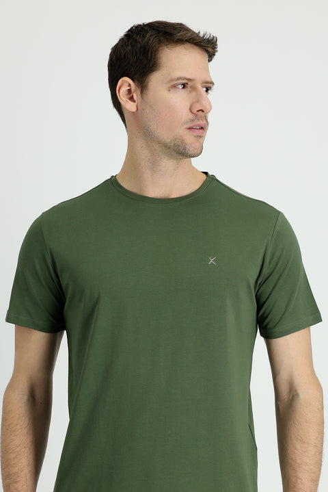 Medium Khaki Crew Neck Slim Fit Supreme T-Shirt