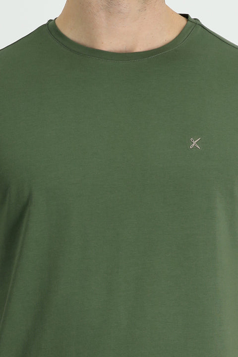 Medium Khaki Crew Neck Slim Fit Supreme T-Shirt