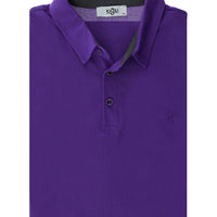 Purple Plus Size Polo Collar Cotton T-Shirt