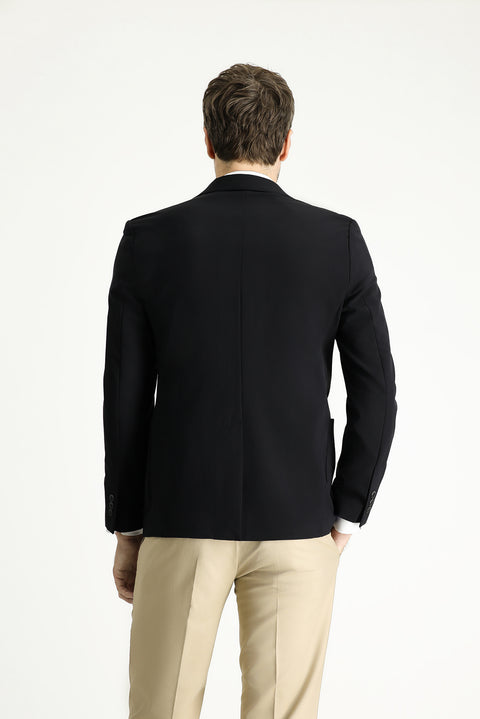 Black Techno-Line 7 Drop Slim Fit Lycra Jacket
