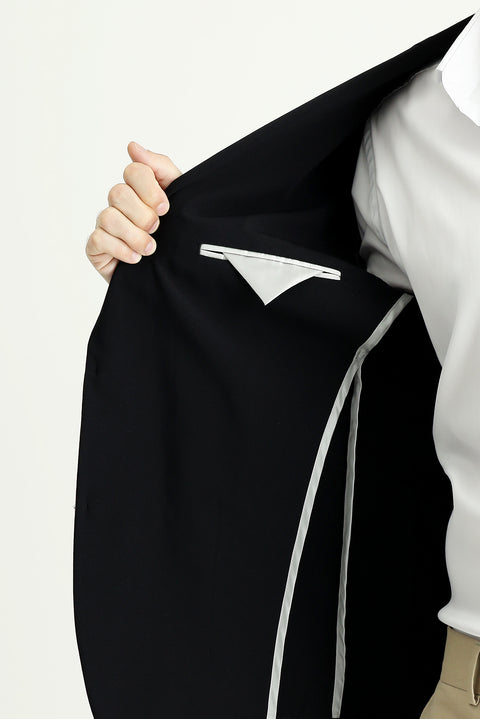 Black Techno-Line 7 Drop Slim Fit Lycra Jacket
