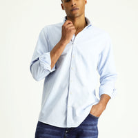 Light Blue Long Sleeve Regular Fit Oxford Cotton Shirt