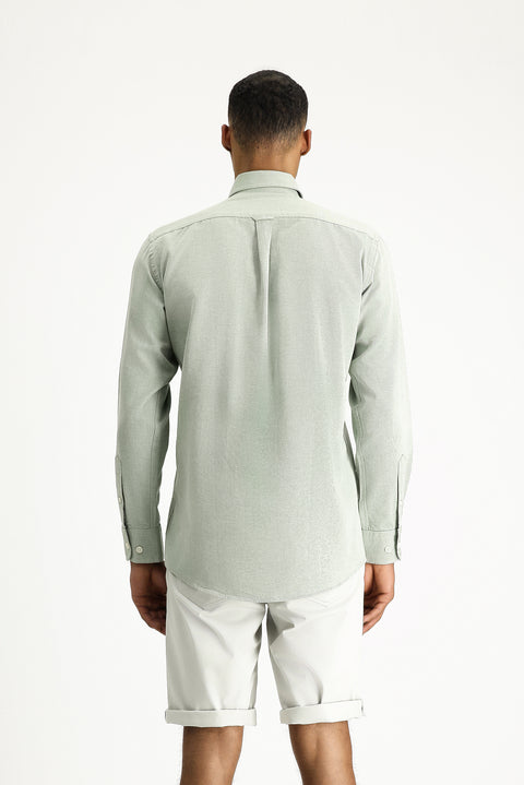 Dark Green Long Sleeve Regular Fit Oxford Cotton Shirt